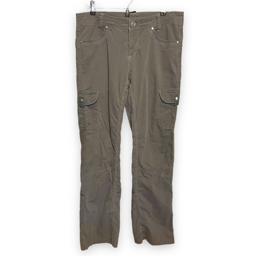 Kuhl Gray Cotton Blend Stretch Roll-Up Straight Leg Cargo Hiking Pants Size 10